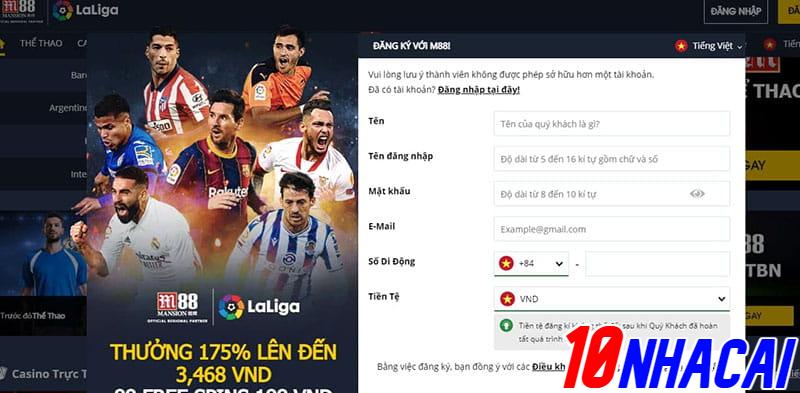 Đăng kí tài khoản tại M88 như thế nào?