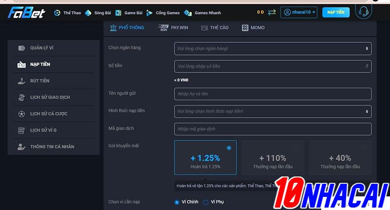 Gửi tiền tại nhà cái Fabet như thế nào?