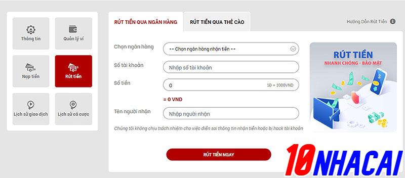 Cách rút tiền tại red88 như thế nào?