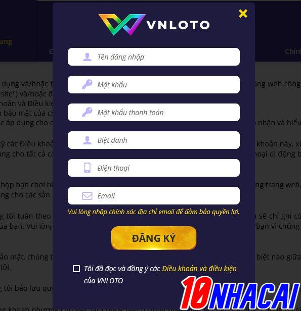 đăng ký vnloto