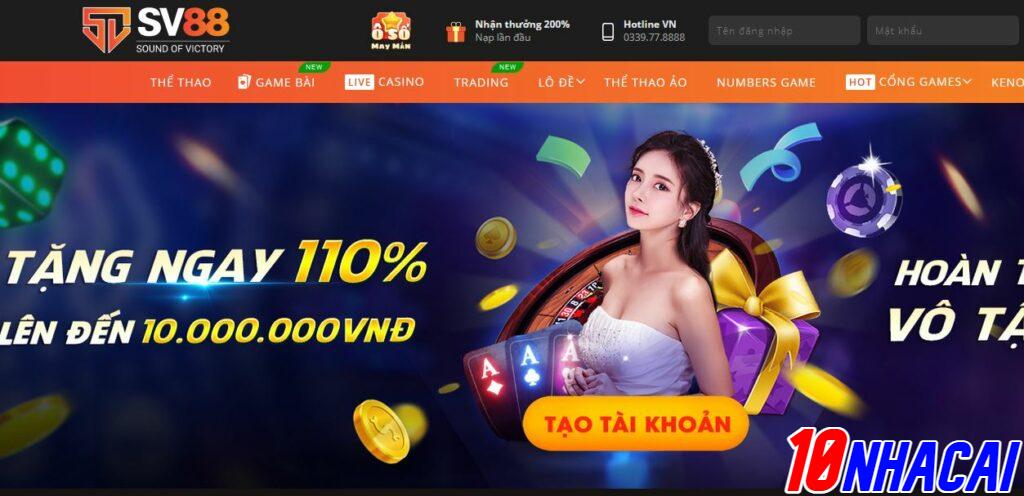 trang chủ website sv88